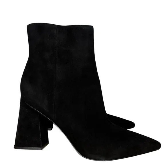 Marc Fisher Kulika  Black Suede Pointed Heeled Bootie NWT Size 8.5
