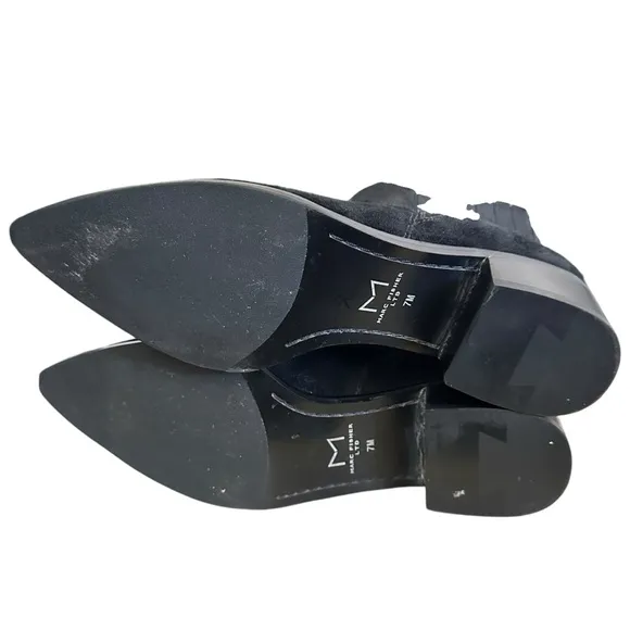 Marc Fisher Mlyommi black suede leather booties  pull on size 7