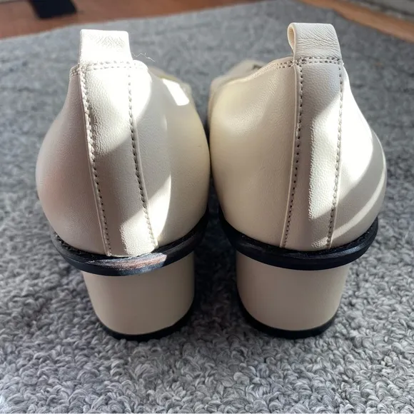Marcie Mrc003 Strap Block Heel Pumps in Cream Leather 37