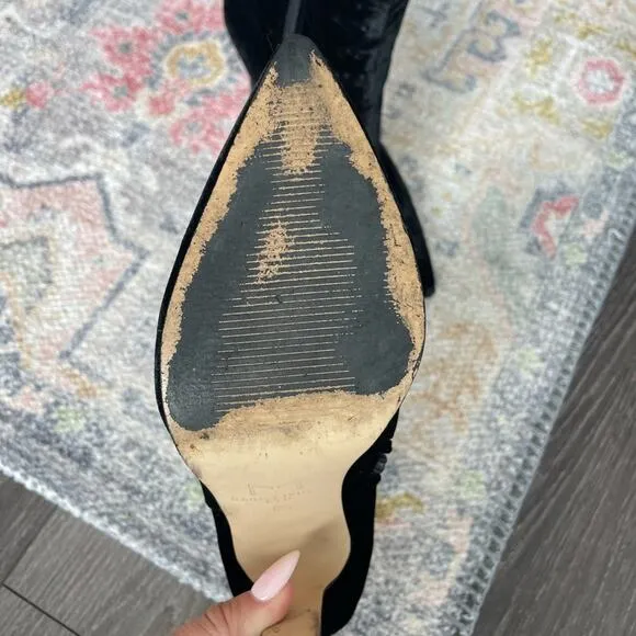 Mark Fisher Mayae Women's Black Velvet Pointed Toe Ankle Booties Size 6