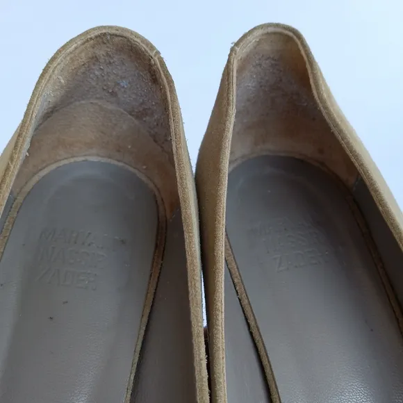 Maryam Nassih Zadeh Tan Suede Classic Pumps Size EU 37.5