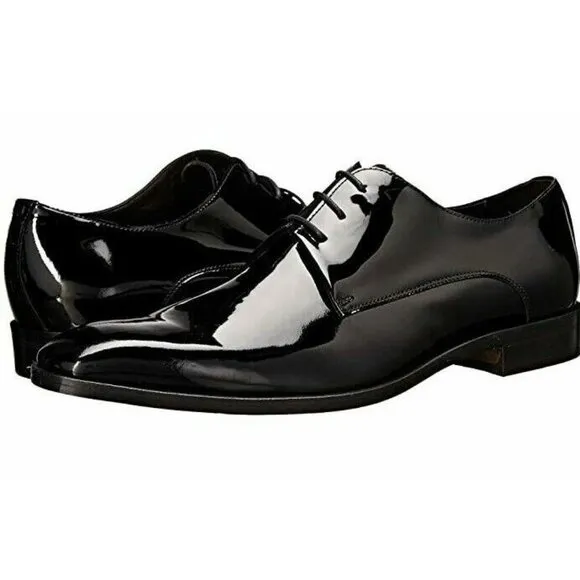 Massimo Matteo Men's 13D 3 eyed Formal Blucher black oxfords
