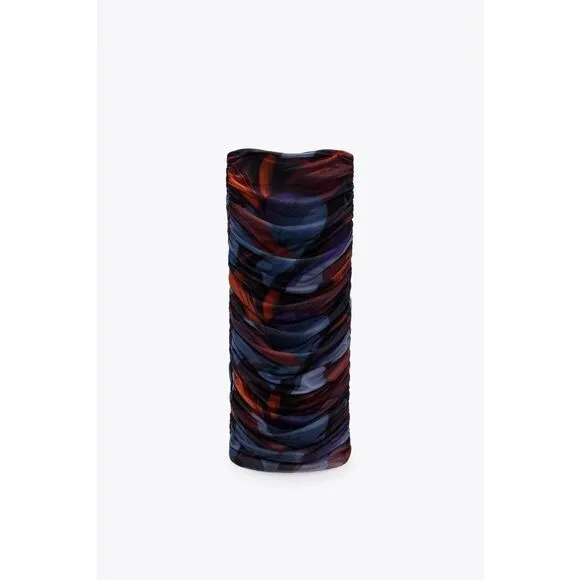 MATCHING SET PRINTED TULLE SKIRT ZARA RED AND BLUE AND WRAP TOP red