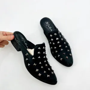 Matisse Black Studded Leather Mules
