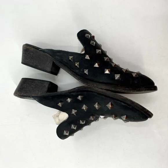 Matisse Black Studded Leather Mules
