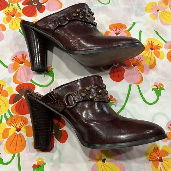 Matisse Leather Mule Clogs Heeled - 8.5 M