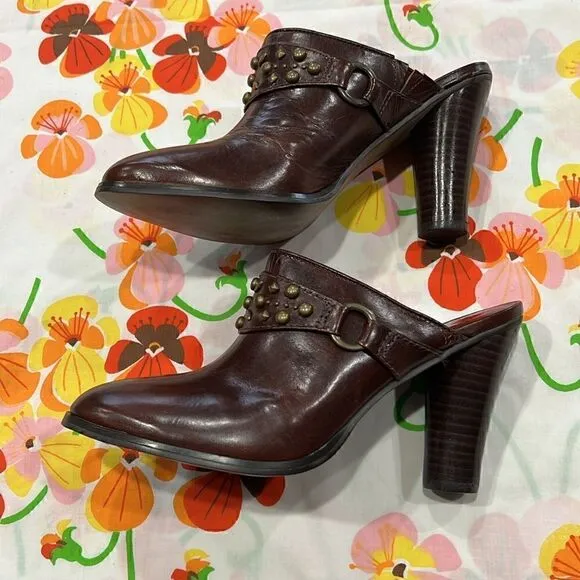 Matisse Leather Mule Clogs Heeled - 8.5 M