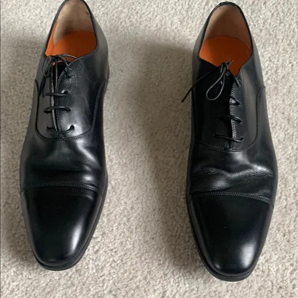 Men's Black Italian Leather Dress Shoes