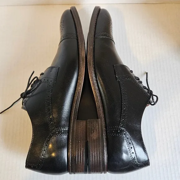 Men's‎ Black Leather Johnston &amp; Murphy Lewis Cap Toe Lace Up Oxfords Size 10 M