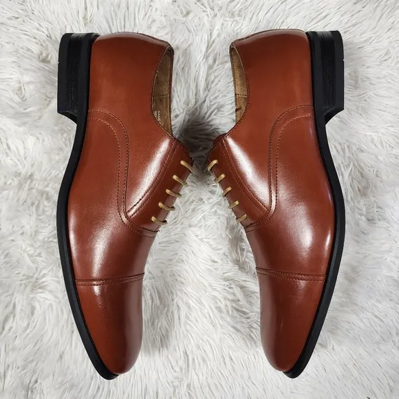 Men's Brown Cap Toe Oxfords Size 9.5-*Scuff*
