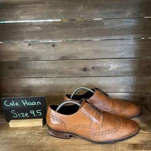 Mens Cole Haan Brown Leather‎ Wingtip Brogue Dress Oxfords Shoes Size 9.5 M GUC