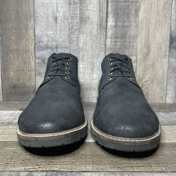 Mens Cole Haan Nathan Gray Leather Casual Comfort Plain Toe Oxfords Size 12 M