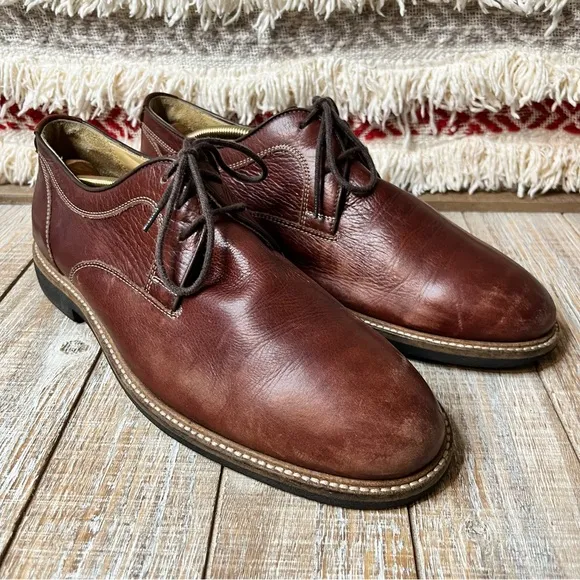 Men's Johnston &amp; Murphy Barlow Plain Toe Oxfords, 20-4870 Dark Tan Size 9.5