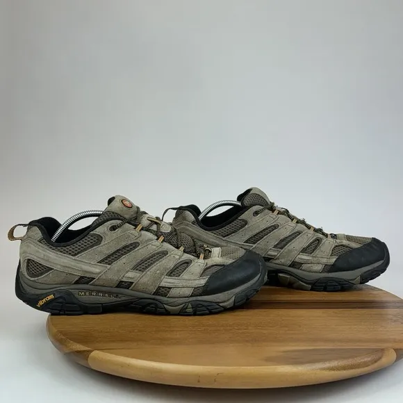 Mens Merrell Moab 2 Vent Taupe Brown Leather Low Trail Hiking Shoes Size 12 W