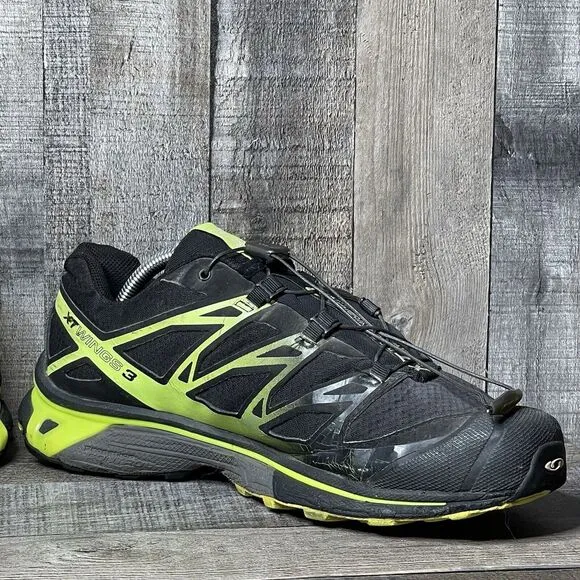 Mens Salomon XT Wings 3 Black Athletic Trail Running Sneakers Shoes Size 10 D