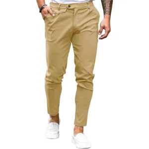Men's Stretch Skinny Tapered Dress Pants Comfort Casual Solid Trousers