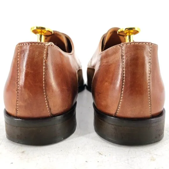Mercanti Fiorentini Italy Dress Shoes Men 10 Brown Leather Wingtip Derby Oxfords