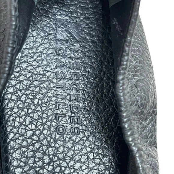 MERCEDES CASTILLO BlackPebbled Leather Amaia open ToeFlats Womens Size 9(39)