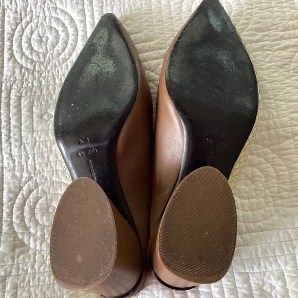 Mercedes Castillo Leather Animal Print Mules Women's Size: 9.5/39.5