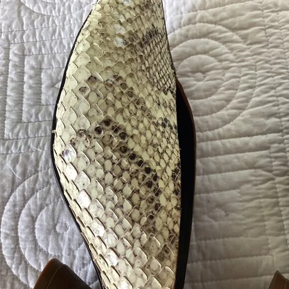 Mercedes Castillo Leather Animal Print Mules Women's Size: 9.5/39.5