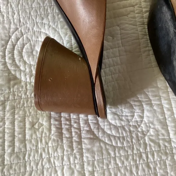 Mercedes Castillo Leather Animal Print Mules Women's Size: 9.5/39.5