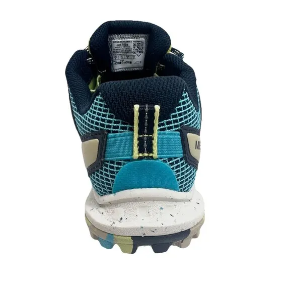 Merrell Antora 3 Shoes Womens sz 6 Vibram Trail Running Celery Blue Yellow