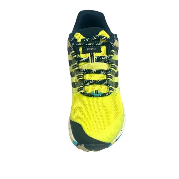 Merrell Antora 3 Shoes Womens sz 6 Vibram Trail Running Celery Blue Yellow