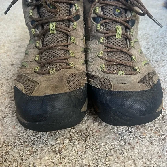 Merrell Men’s Moab Mid White Pine Waterproof Hiking Trail Boot Shoes Size 10