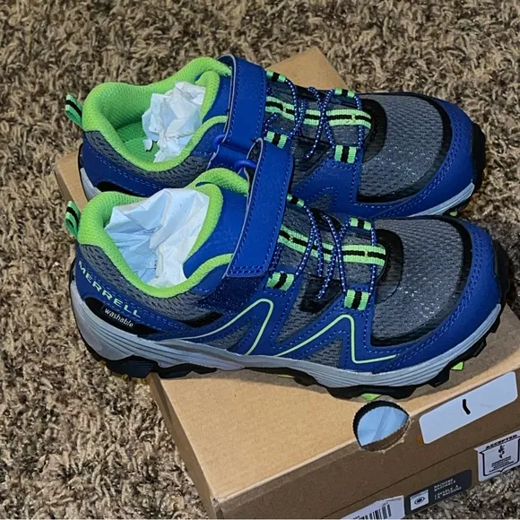 Merrell Trail Quest Unisex Blue Hiking Shoes MK262619 Kids Size US 12.5 New