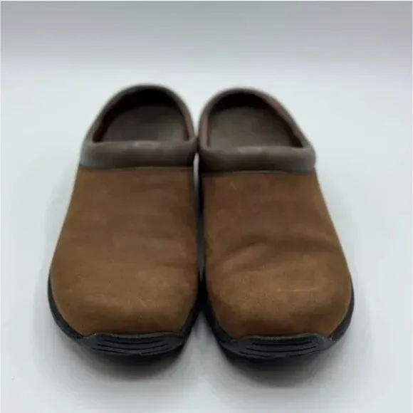 Merrell Women's Jungle Primo Dark Brown Leather Suede Moc Slide Mules Size 5.5