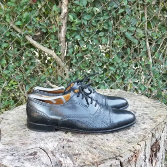MEZLAN Florence II Black Leather Cap Toe Oxford
