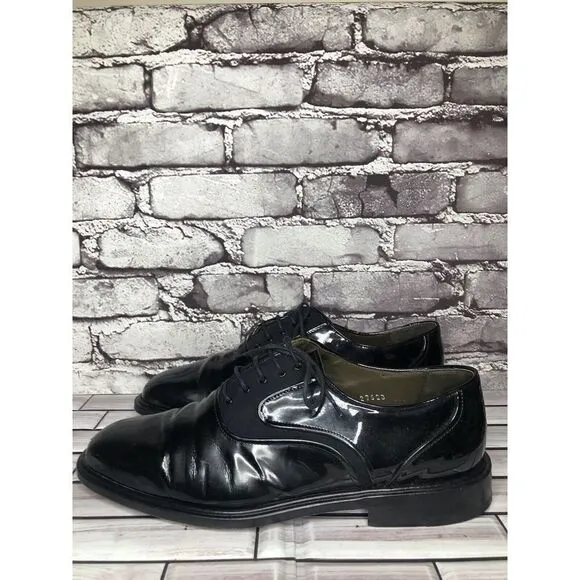 Mezlan Opera Black Patent Exquisite Upscale Designer Tuxedo Oxfords Shoes Men 11