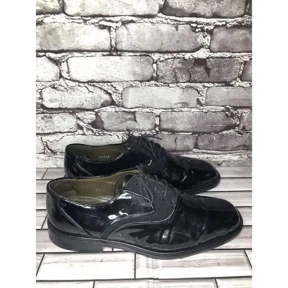 Mezlan Opera Black Patent Exquisite Upscale Designer Tuxedo Oxfords Shoes Men 11