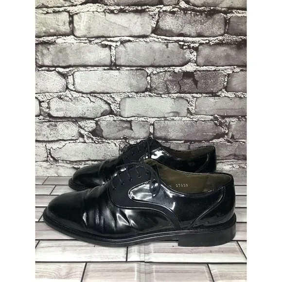 Mezlan Opera Black Patent Exquisite Upscale Designer Tuxedo Oxfords Shoes Men 11