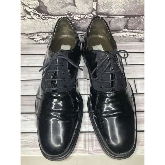 Mezlan Opera Black Patent Exquisite Upscale Designer Tuxedo Oxfords Shoes Men 11