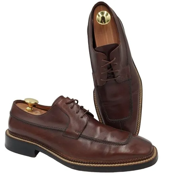 Mezlan Spain Banderas Men's 11 Brown Leather Dress Shoes Split Toe Derby Oxfords