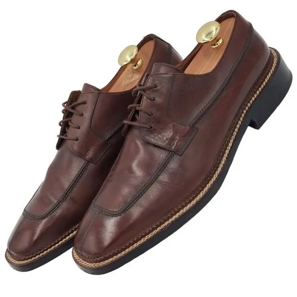 Mezlan Spain Banderas Men's 11 Brown Leather Dress Shoes Split Toe Derby Oxfords