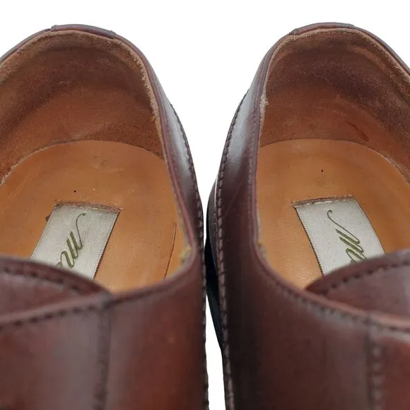 Mezlan Spain Banderas Men's 11 Brown Leather Dress Shoes Split Toe Derby Oxfords