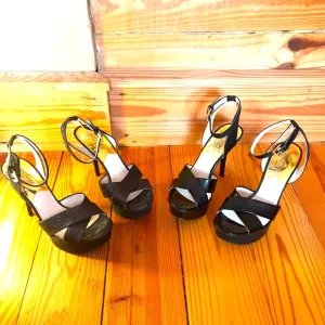 Michael Kors Black Bundle Strappy Heels, EUC, 7.5