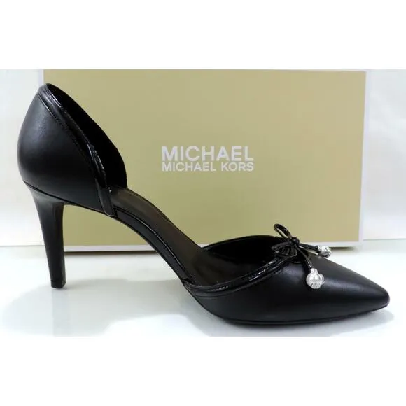 Michael Kors Gia Flex D'Orsay Pump Heels Pointy Toe Leather Black