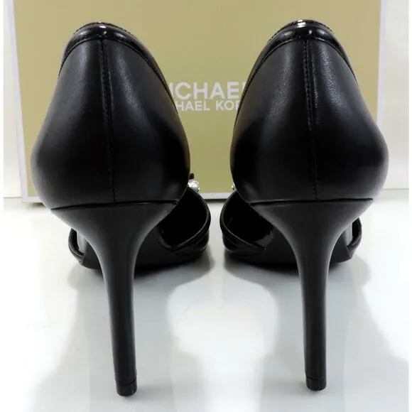 Michael Kors Gia Flex D'Orsay Pump Heels Pointy Toe Leather Black