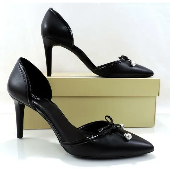 Michael Kors Gia Flex D'Orsay Pump Heels Pointy Toe Leather Black