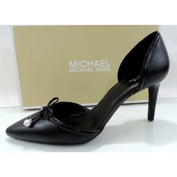 Michael Kors Gia Flex D'Orsay Pump Heels Pointy Toe Leather Black