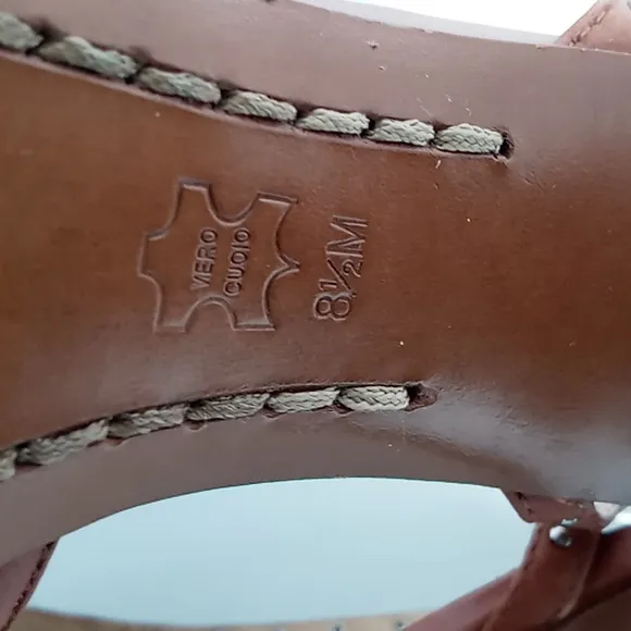 Michael Kors Leather Strappy  Heels w/Stud Detailing - Camel - 8.5M