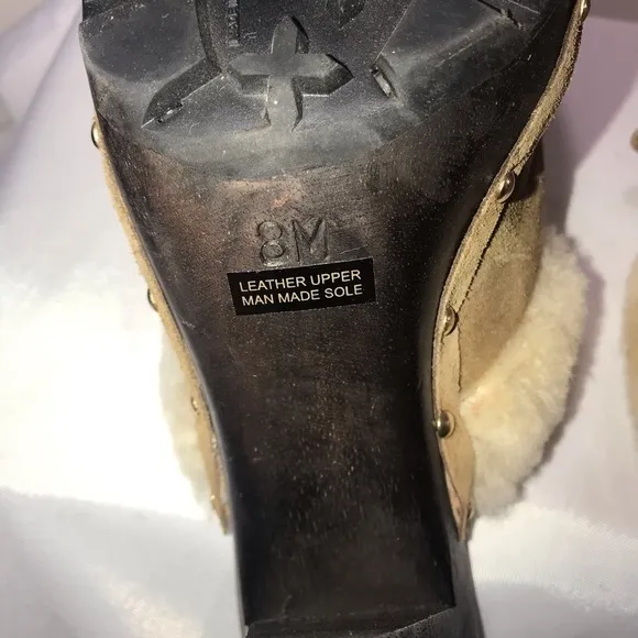 Michael Kors Shearling lined Mules Size 8 EUC