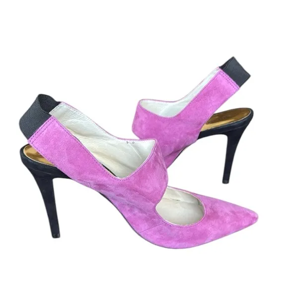 Michael Kors Sivian Sling Back Heels In Pinkish purple and Black Size 8M