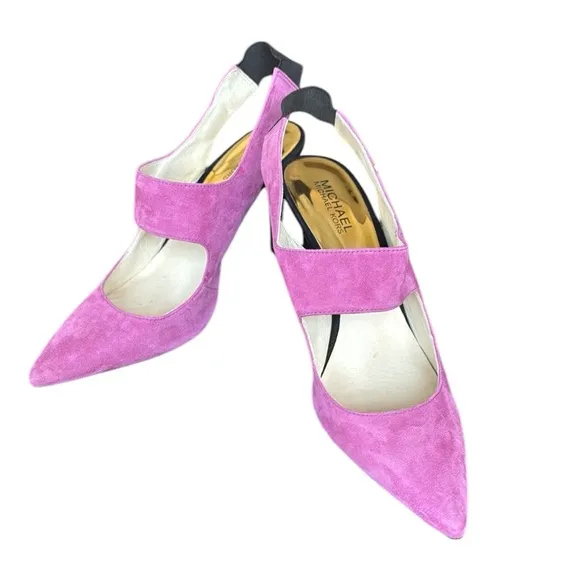 Michael Kors Sivian Sling Back Heels In Pinkish purple and Black Size 8M