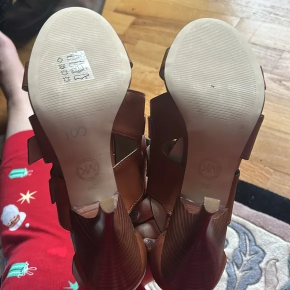 Michael Kors Tan Leather Strappy Heels - 9