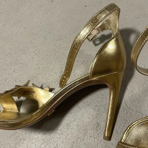MICHAEL Michael Kors Gold Strappy Heels Size 7