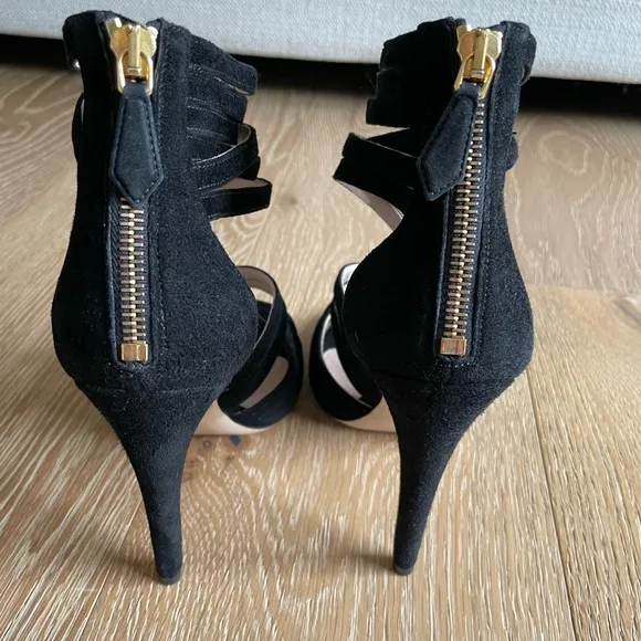 Miu Miu • Strappy Suede Black Heels